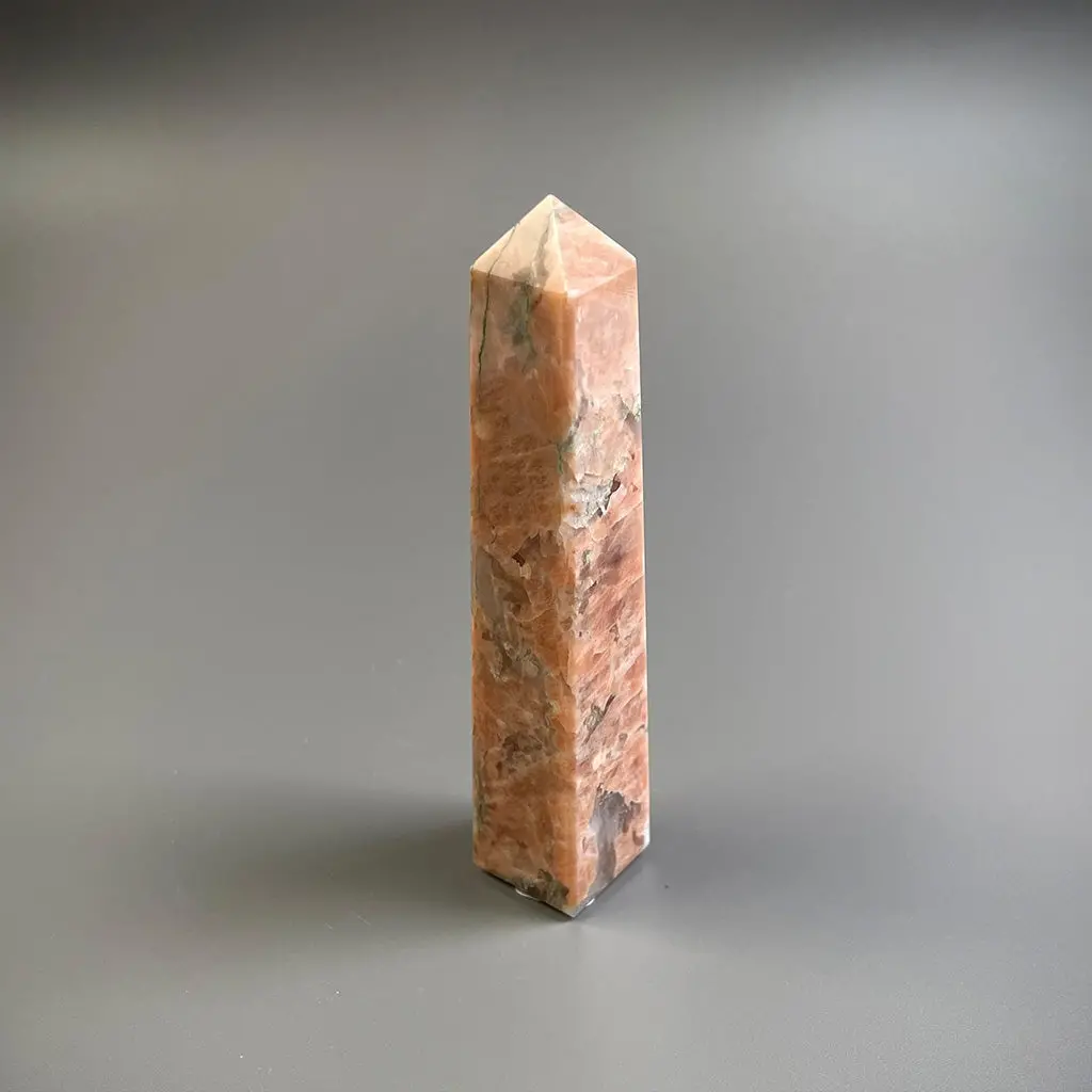 Peach Moonstone With Smoky Quartz Tower 1