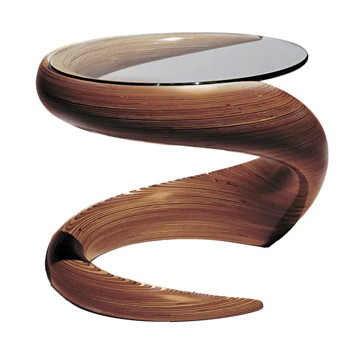 Spiral Table With Inset Glass Top 1