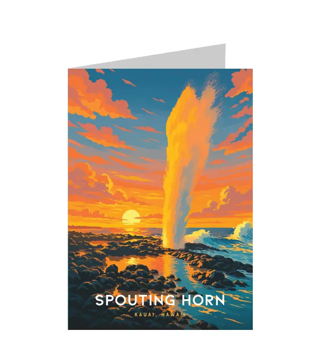 Greeting Card "Spouting Horn, Kauai" Hawaii Travel Art 1
