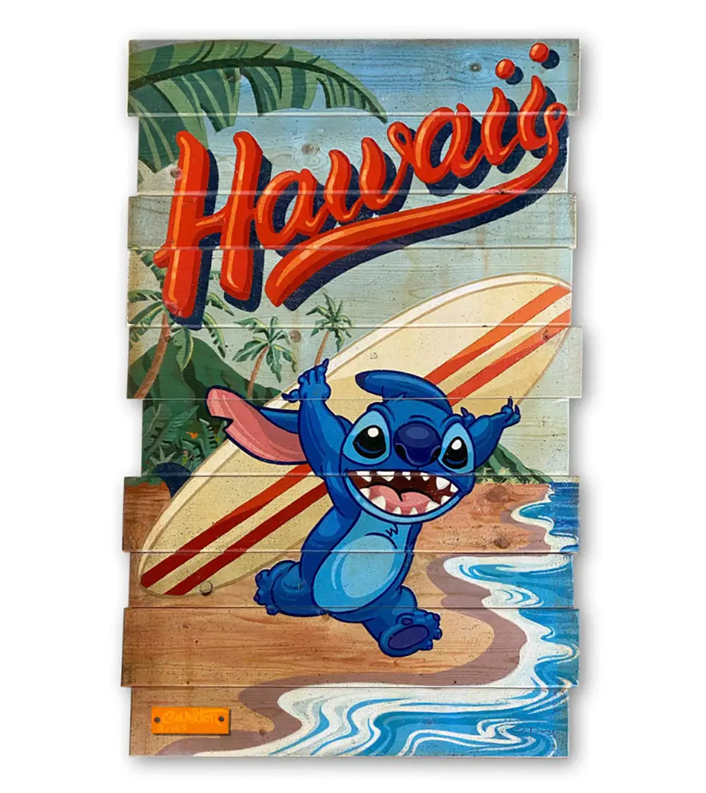 "Surf's Up" Limited Edition On Reclaimed Wood By Trevor Carlton 1
