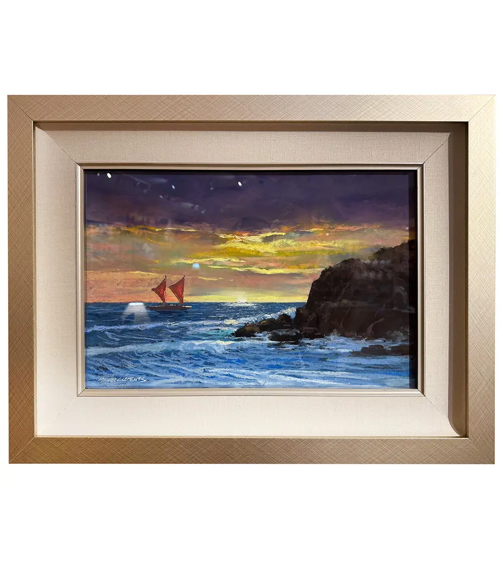 Original Pastel Painting "Sunrise In Paradise" By Michael Clements 18 X 12 1