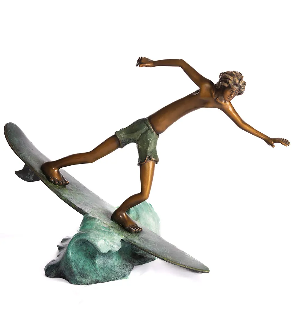 Bronze Sculpture "Surfer Guy" By Marty Goldstein 1