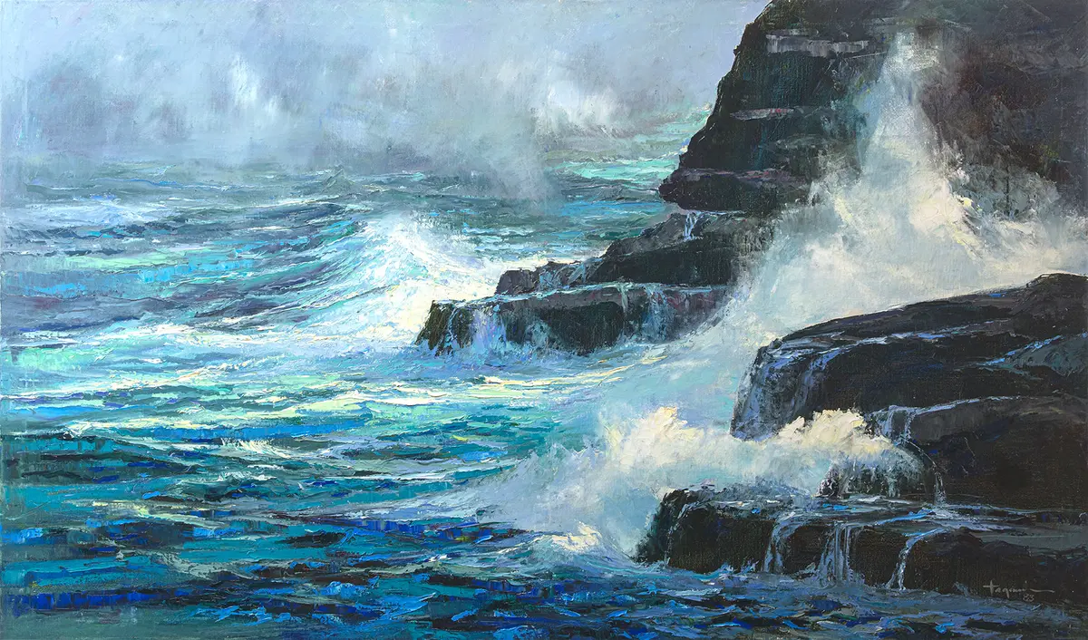Rain, Surf And Rocks By Hiroshi Tagami 1