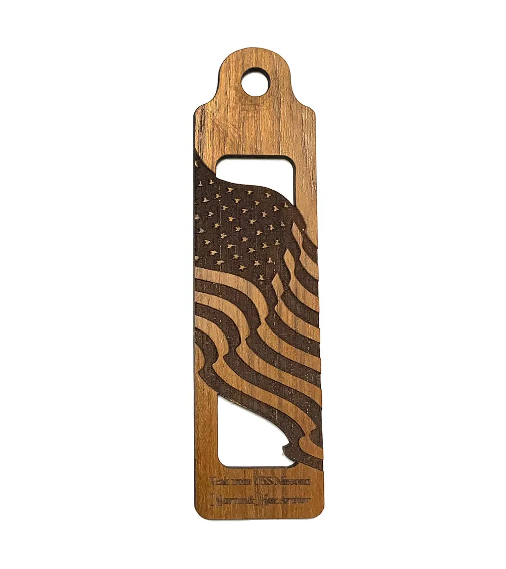 Uss Missouri Teak Bookmark "Old Glory" 1