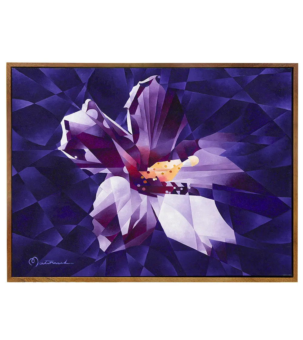 Original Painting Purple Hibiscus By Tj Matousek 1