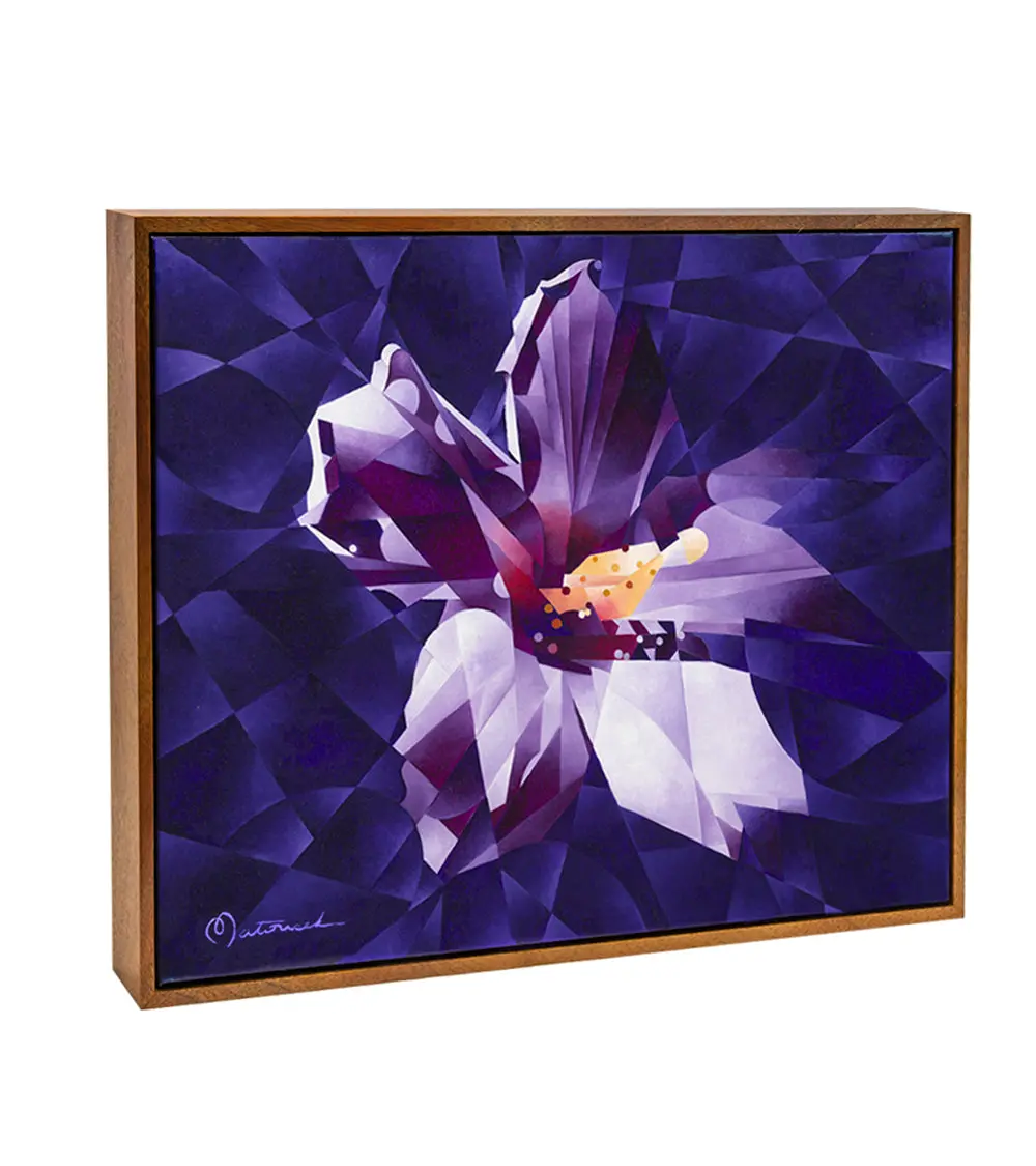 Original Painting Purple Hibiscus By Tj Matousek 2