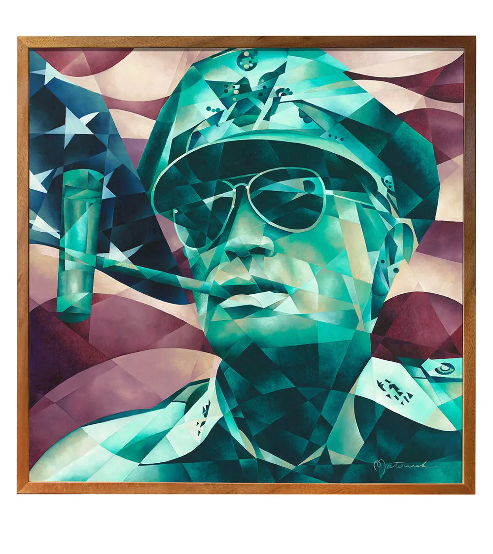 Original Painting "General Macarthur" In Koa Frame By Tj Matousek 1