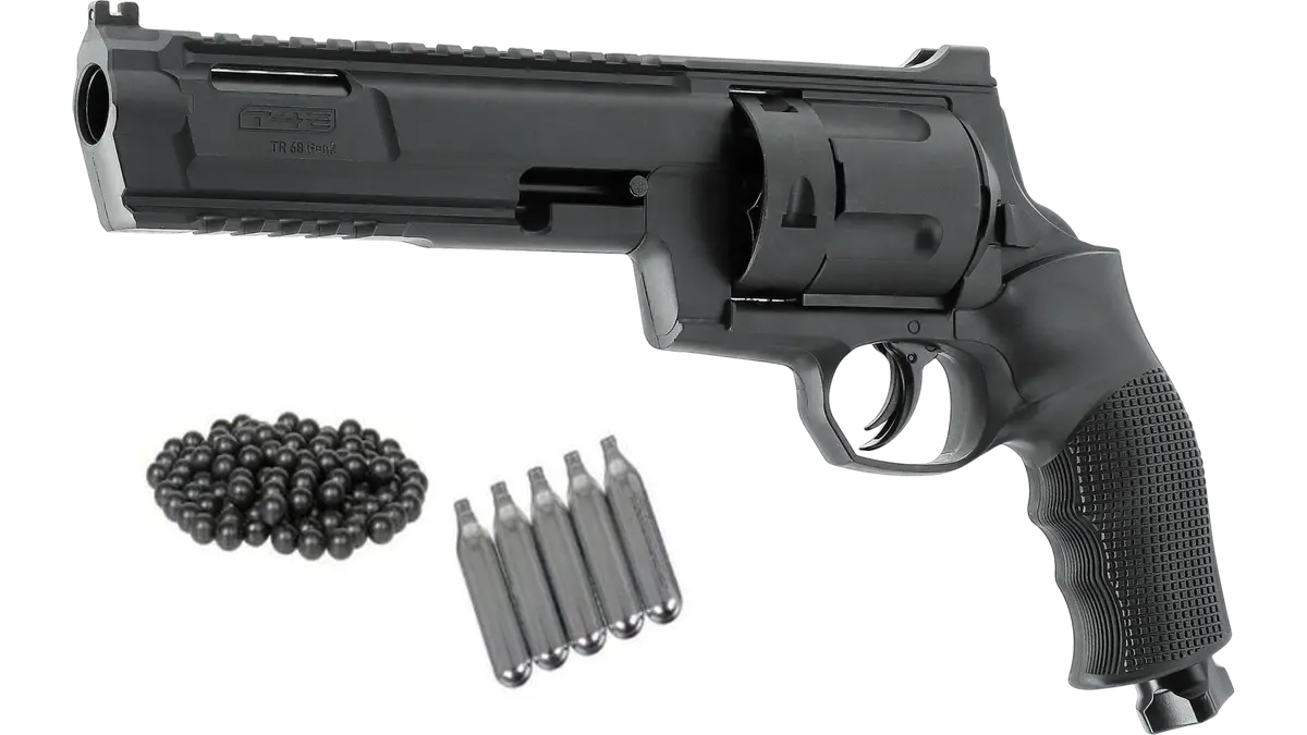 * New * T4e Hdr / Tr68 Gen2 Powerful Custom Home Defense Up To 500 Fps 34+ Joules Version Revolver .68 Cal. - Complete Package! 1