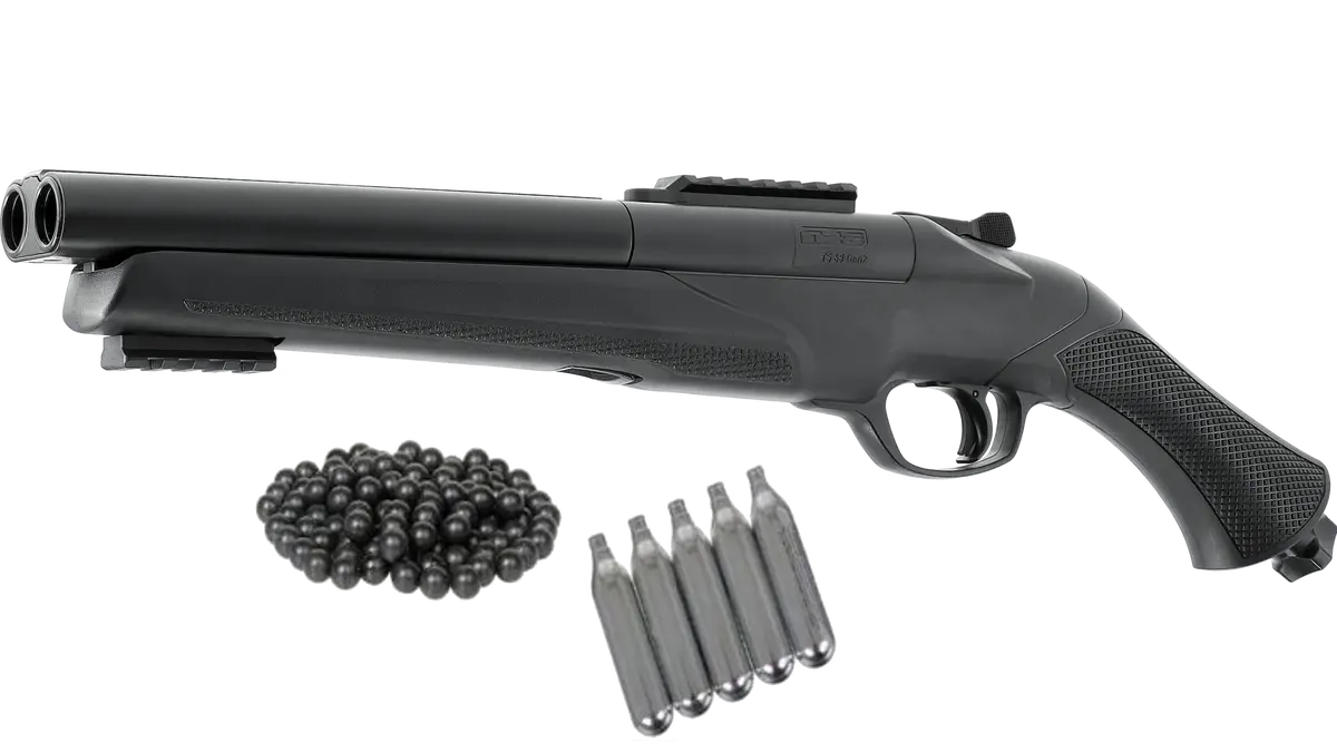 * New * T4e Hds / Ts 68 Gen2 Home Defense Edition - Up To 34Joules / 500Fps Custom Double Barrel Shotgun .68Cal W/ Free 25 Rubber Balls + 5X 12Gr. Co2 Combo! 1