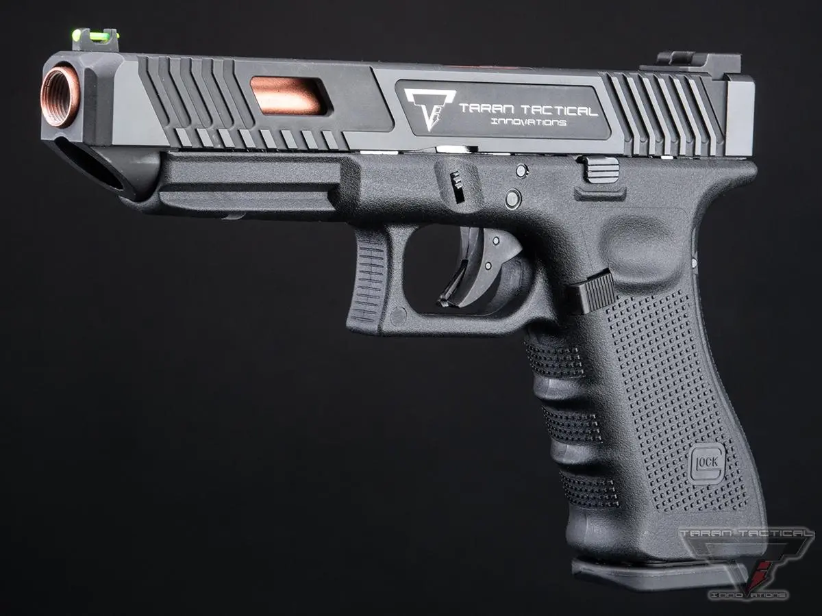 John Wick Tti Jw2 Glock 34 Combat Master Custom Gbb Airsoft Pistol W/Emg Tti Cnc G34 Slide (Color: Black) Green Gas 1