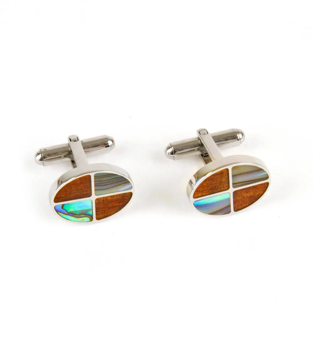 Koa Cuff Links - Paua 1