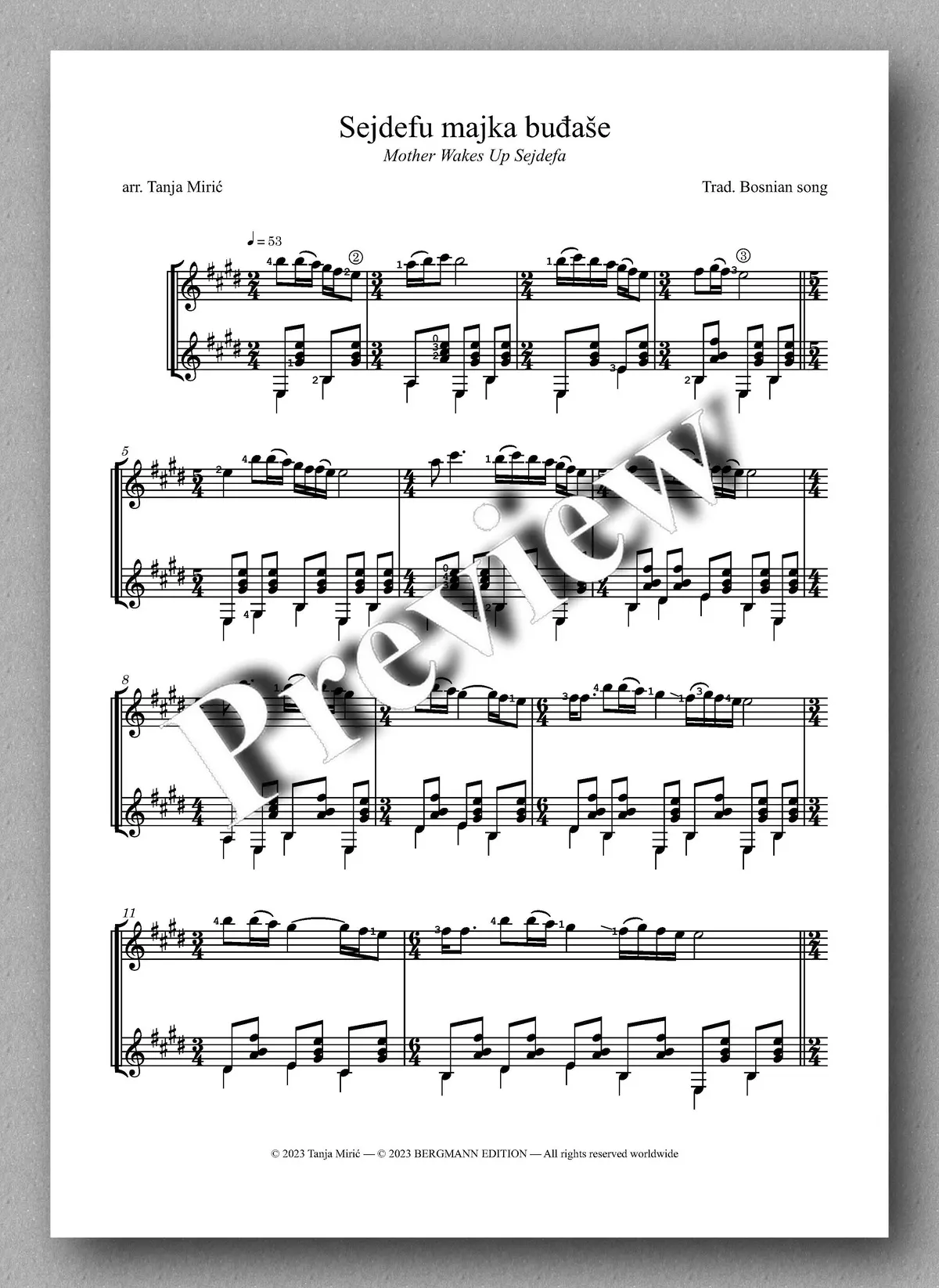 Mirić, Three Bosnian Songs, Vol. 2 2