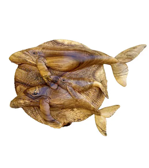 Koa Wood Wall Sculpture "Ocean Ohana" By Craig Nichols 1