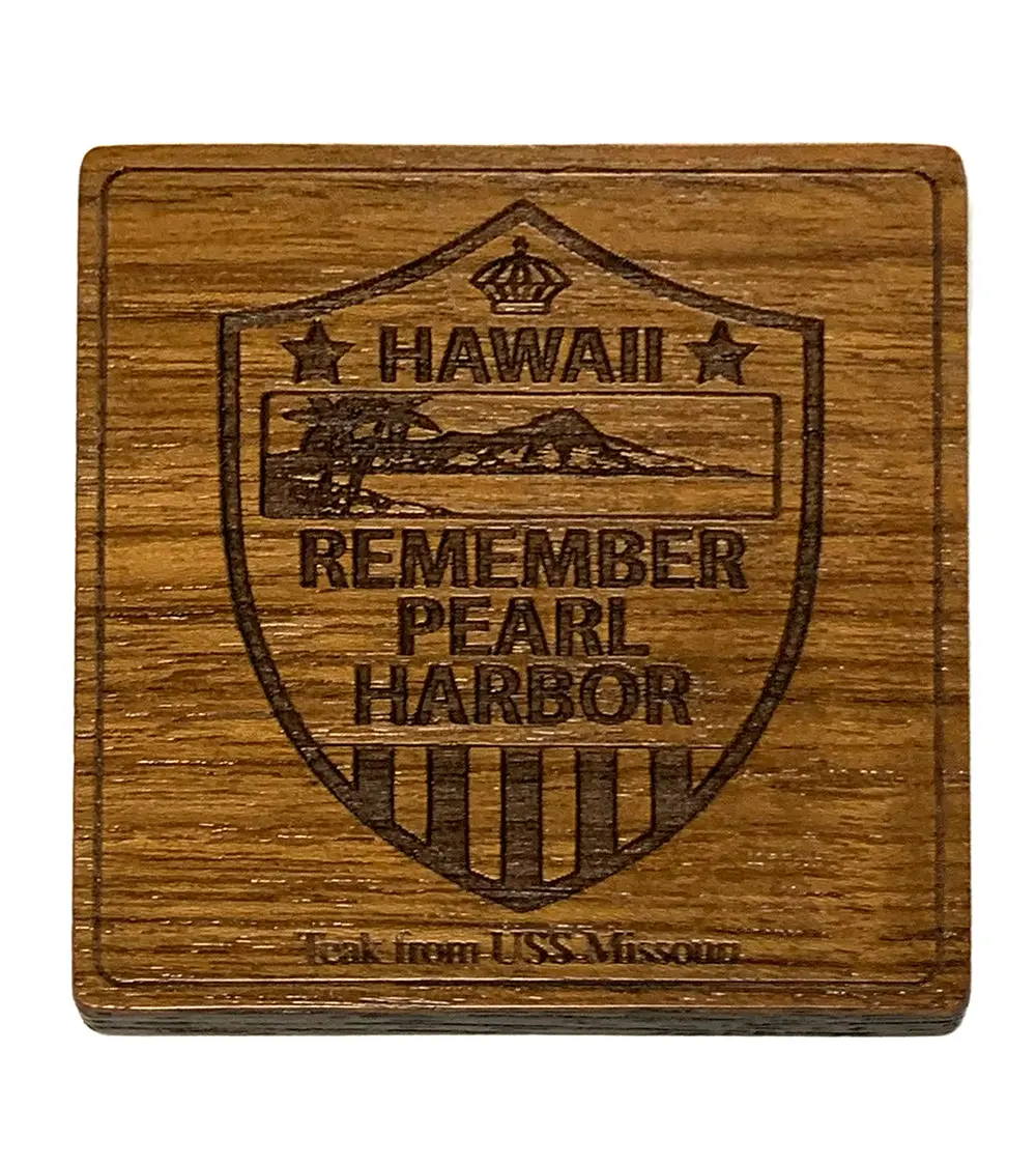 Uss Missouri Teak Coaster, Remember Pearl Harbor 1