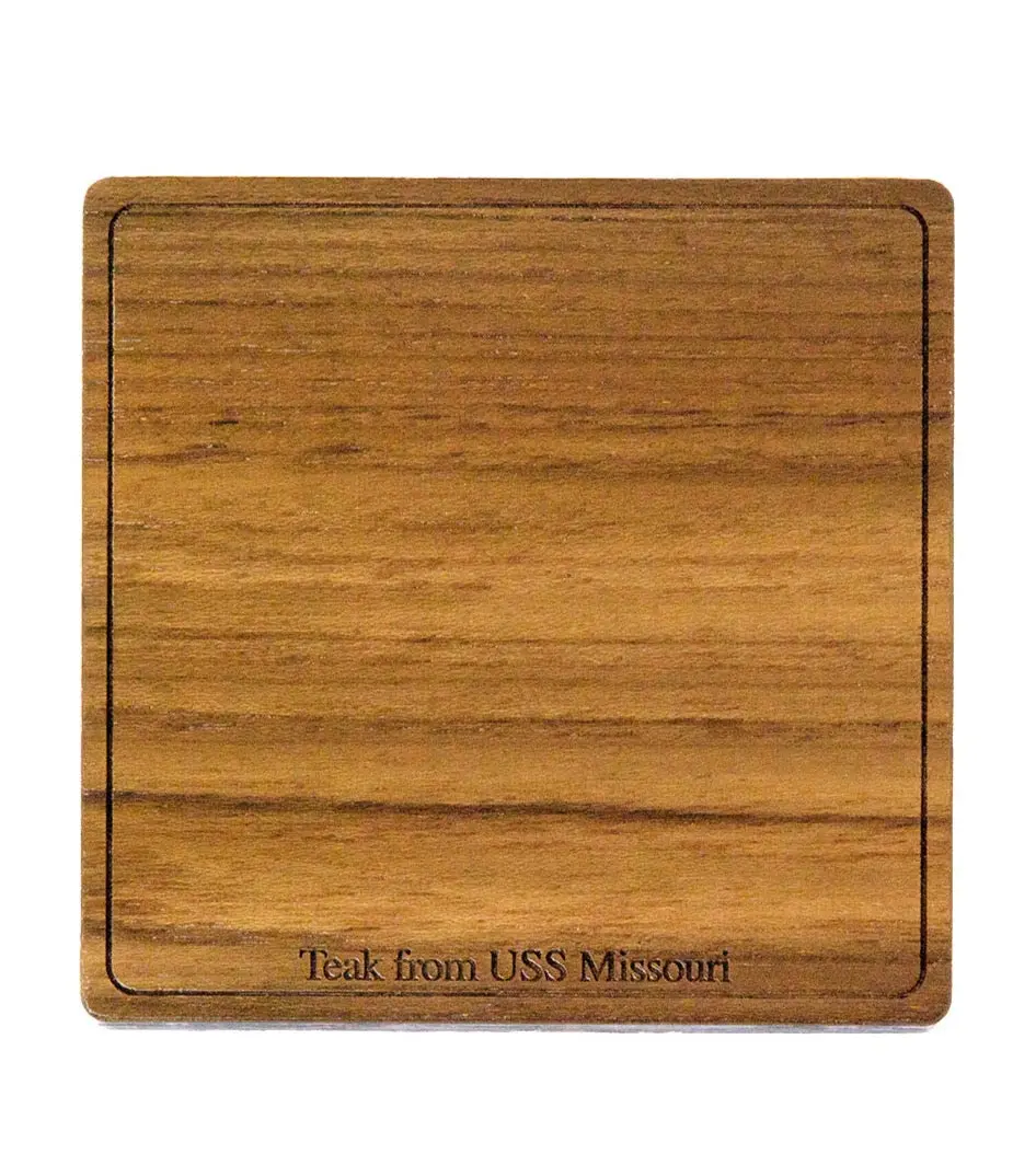 Uss Missouri Teak Coaster, Plain 1