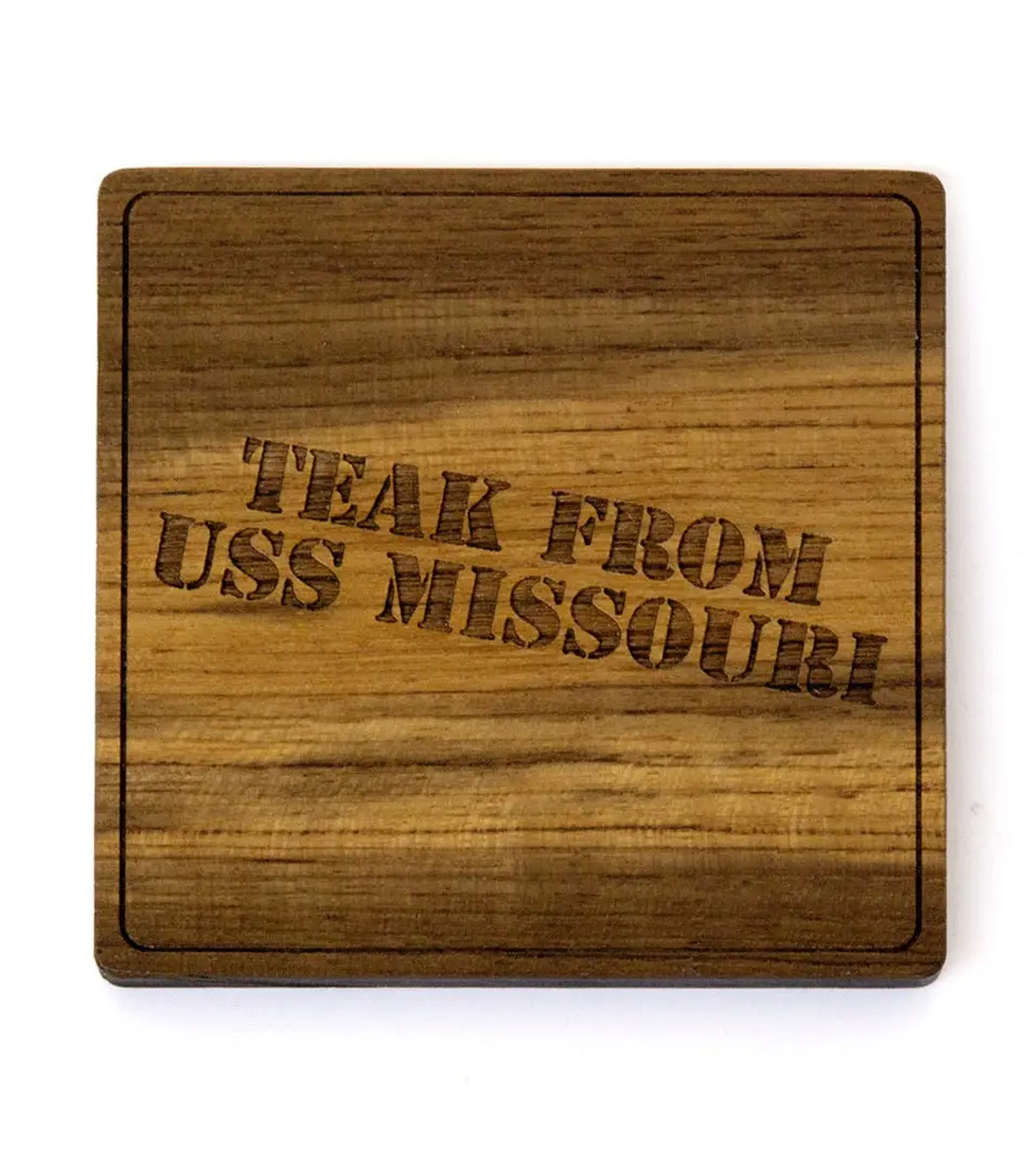 Uss Missouri Teak Coaster, Stencil 1