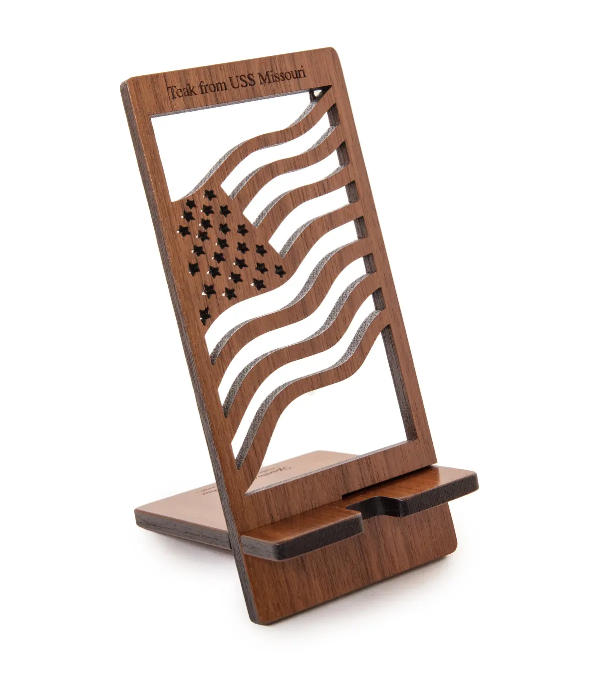 Uss Missouri Teak Mobile Phone Chair, Flag 1
