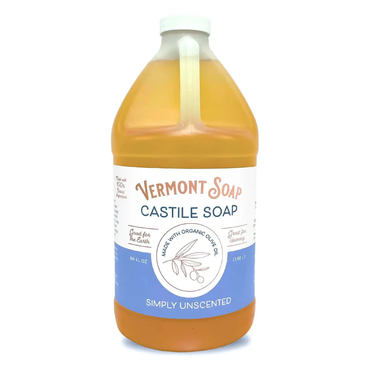 Simply Unscented Castile Liquid Soap - Vermont Soap 4