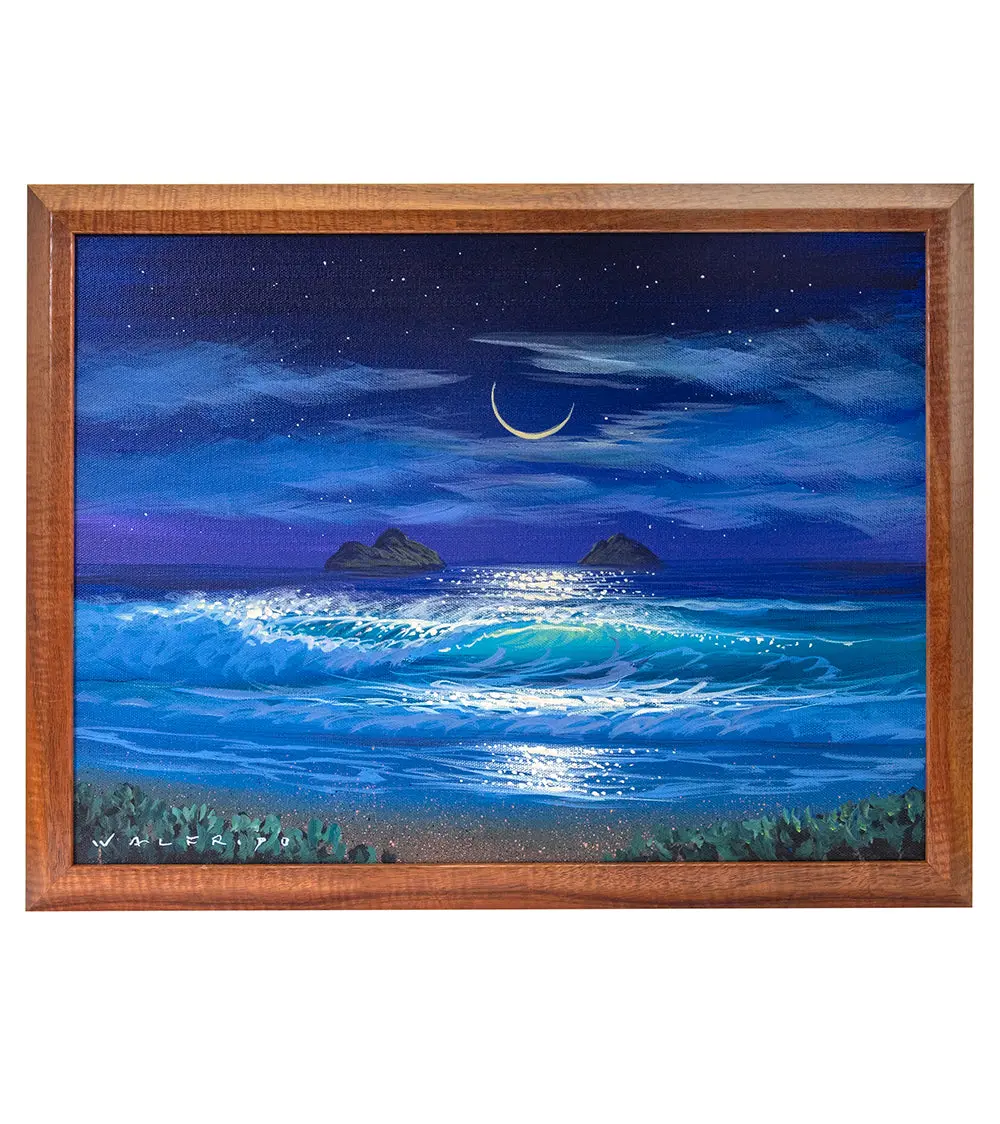 Original Painting: Acrylic: Silver Moon Lanikai By Walfrido Garcia 1