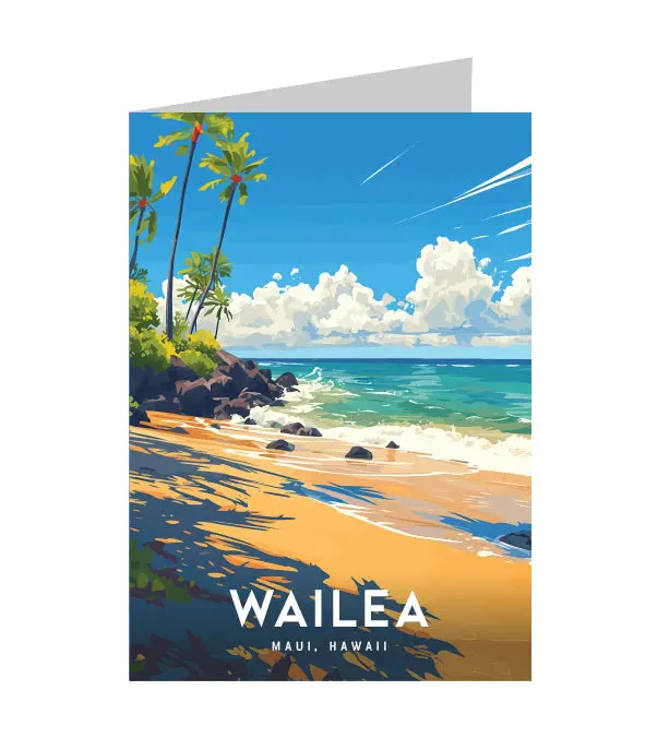 Greeting Card "Wailea, Maui" Hawaii Travel Art 1