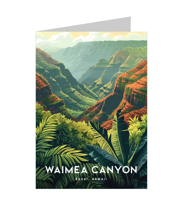 Greeting Card "Waimea Canyon, Kauai" Hawaii Travel Art 1