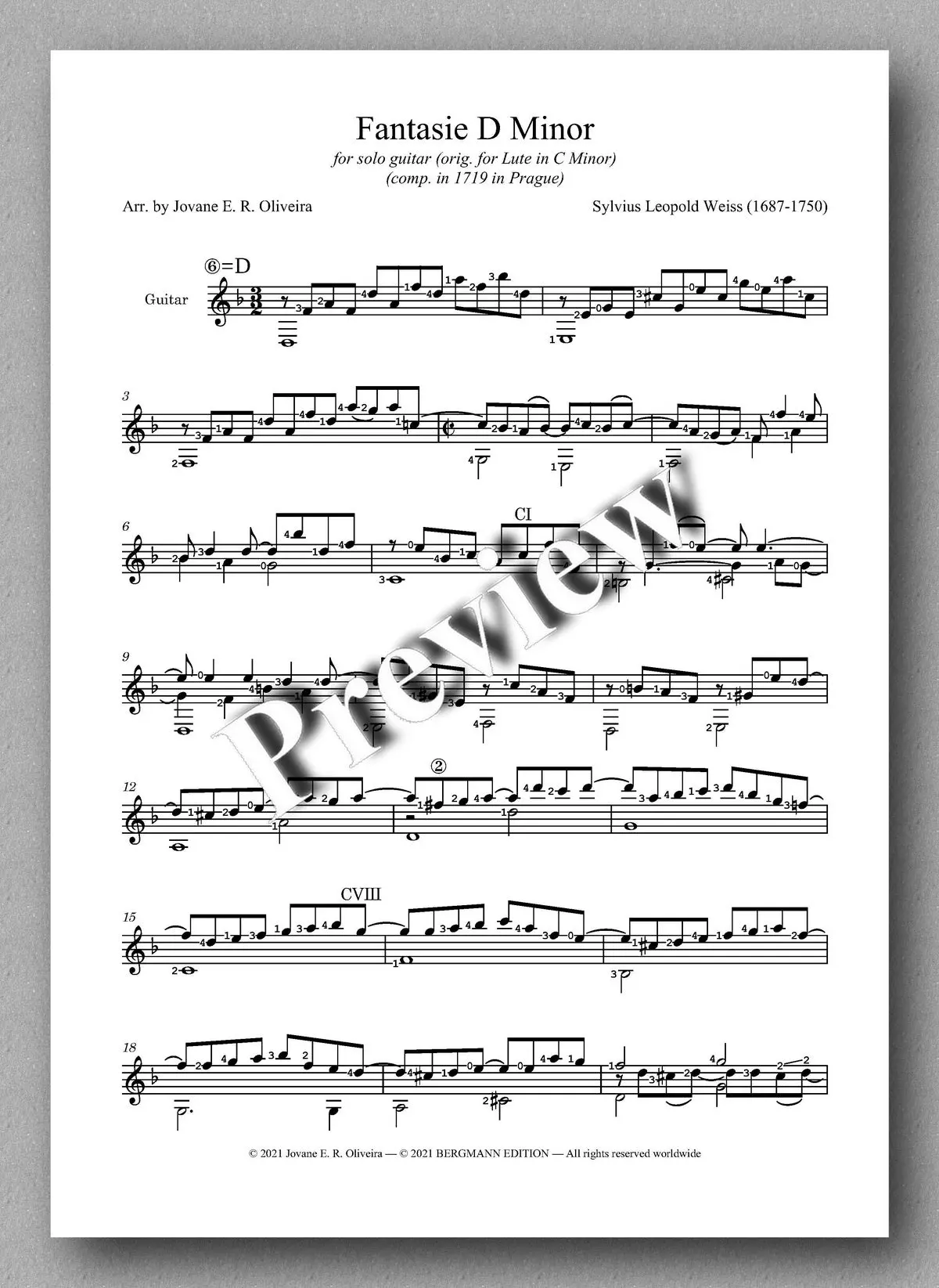 Weiss-Oliveira, Fantasie D Minor 2