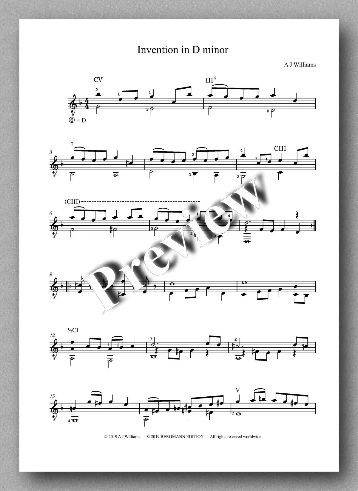 Williams, Invention In D Minor 2