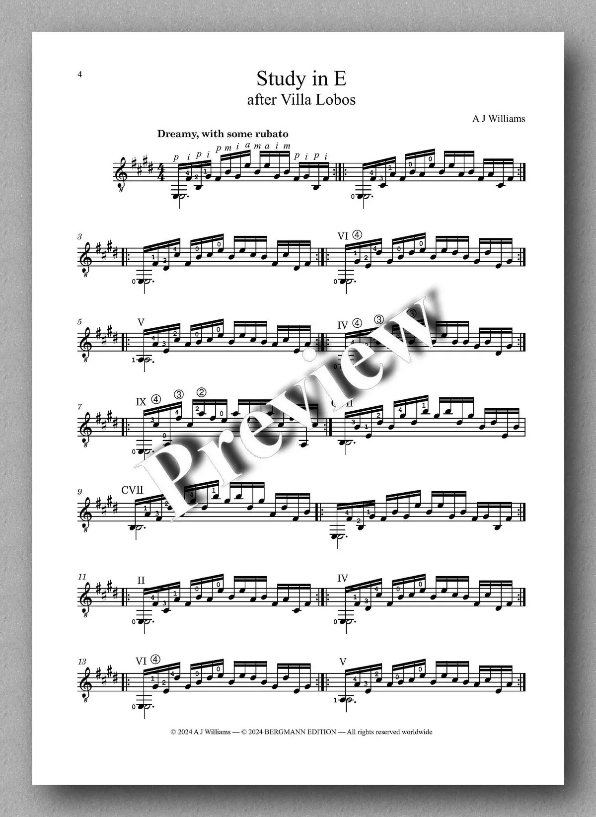 Williams, Study In E, After Villa Lobos 2