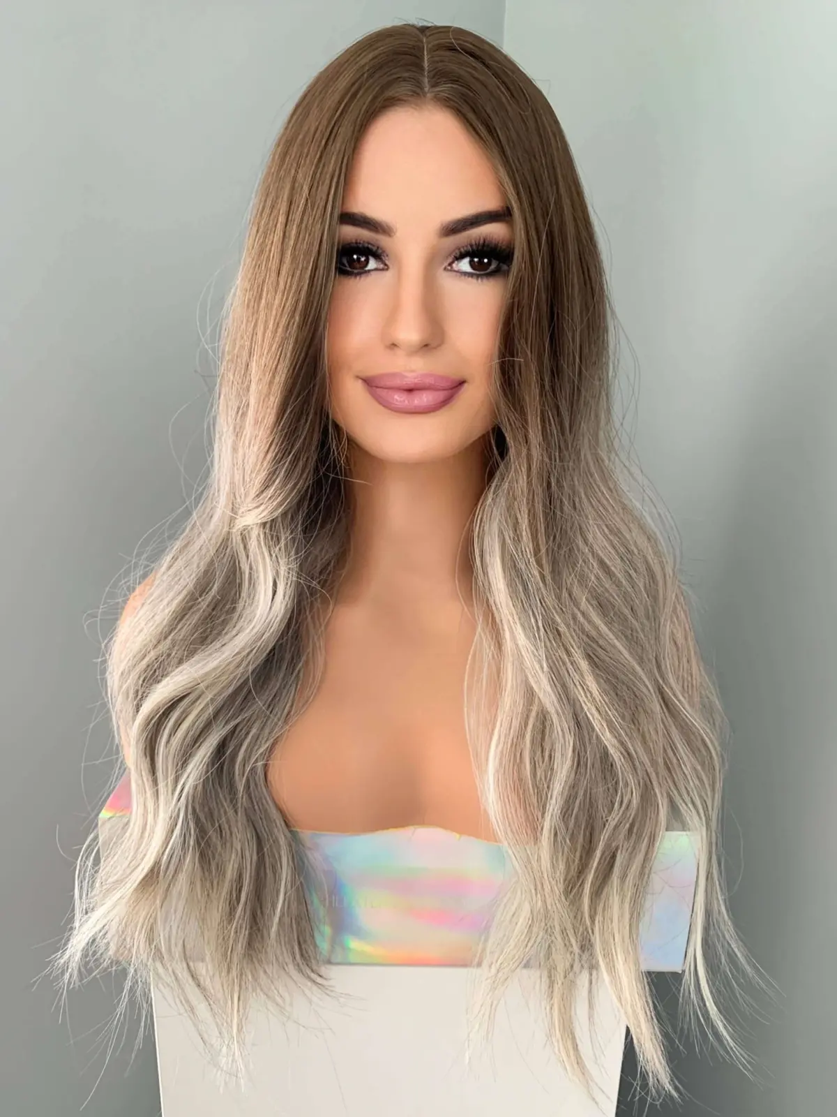 Willow Long Wavy Grey Silver Wig 1