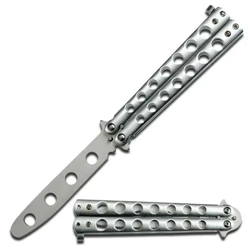 4.5 Inch Butterfly Knife Trainer (Silver) 1