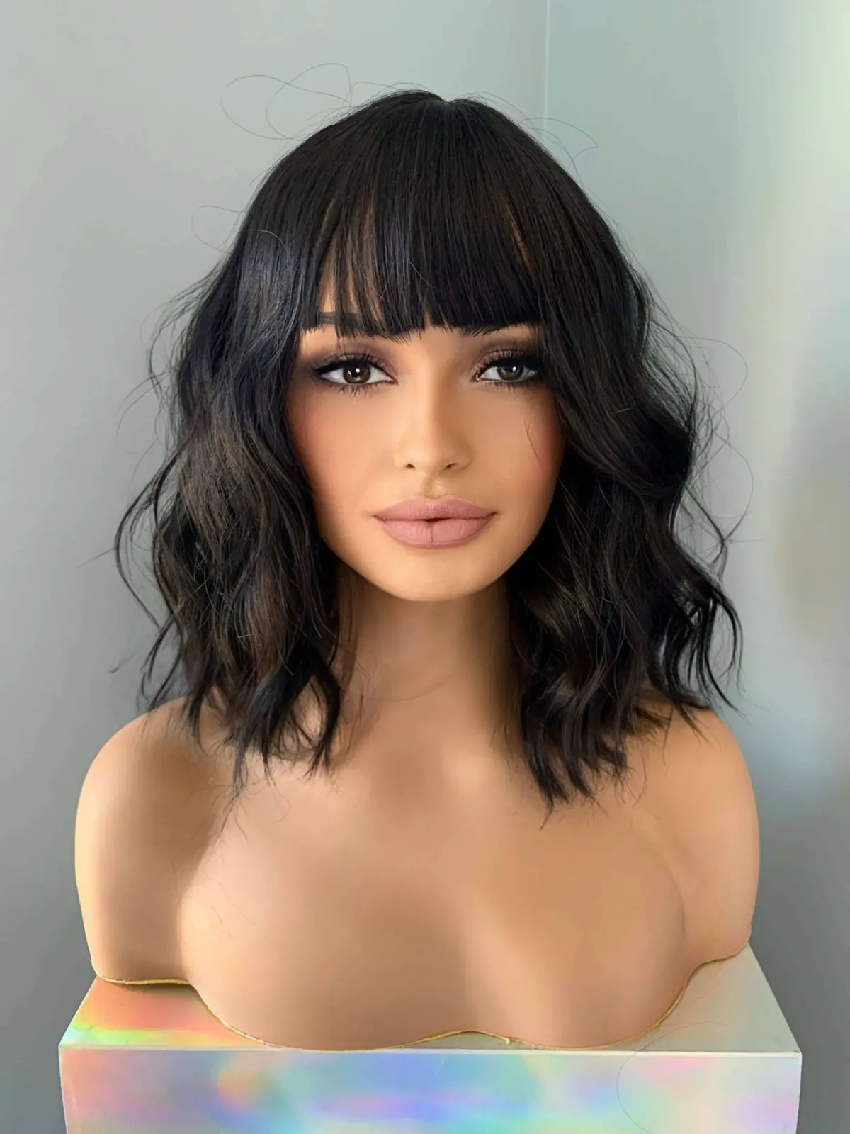 Zoe Black Body Wave Wig With Bangs 1