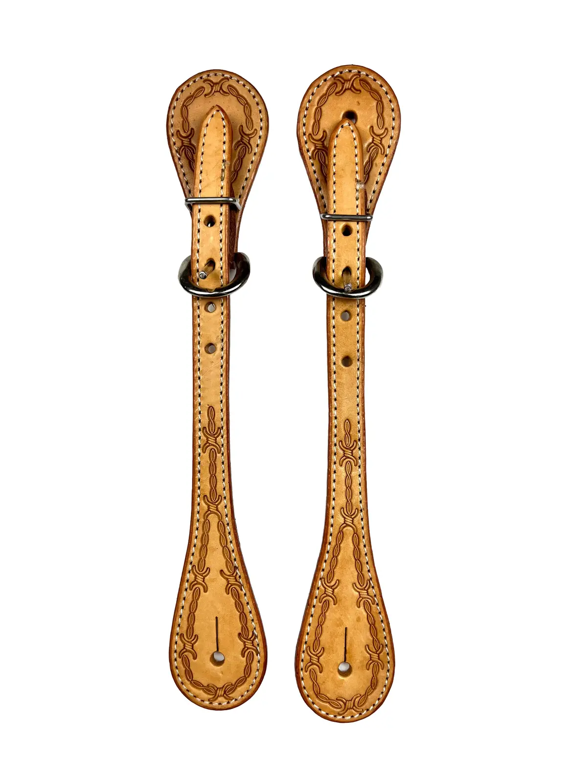 Ezy Ride Spur Strap Straight With Barbwire Stamping Natural 1