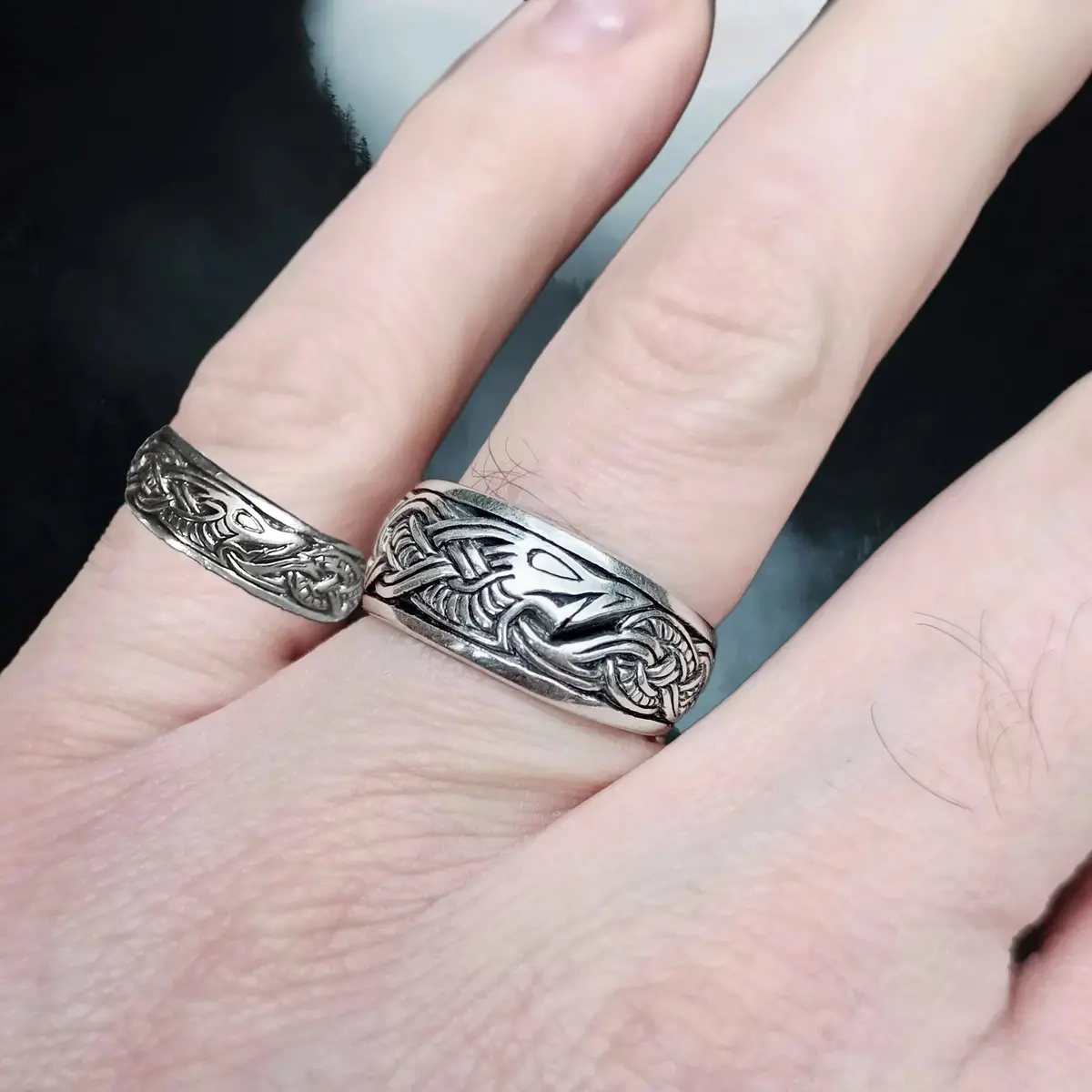 Silver Viking Dragon Ring 1
