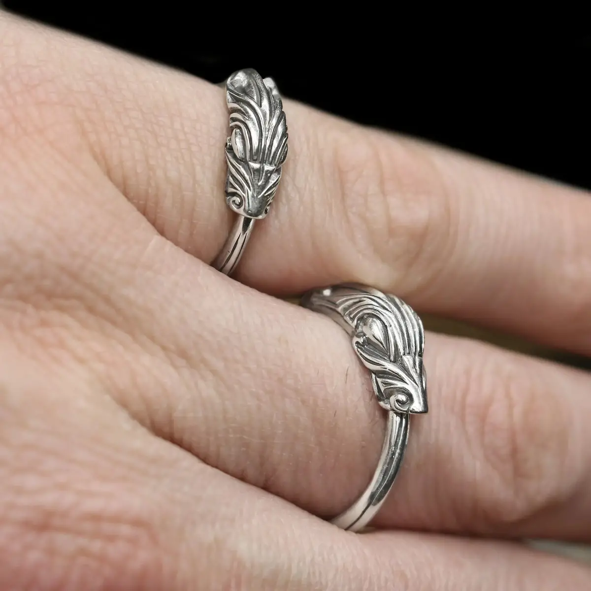 Silver Jormungandr Serpent Ring 1