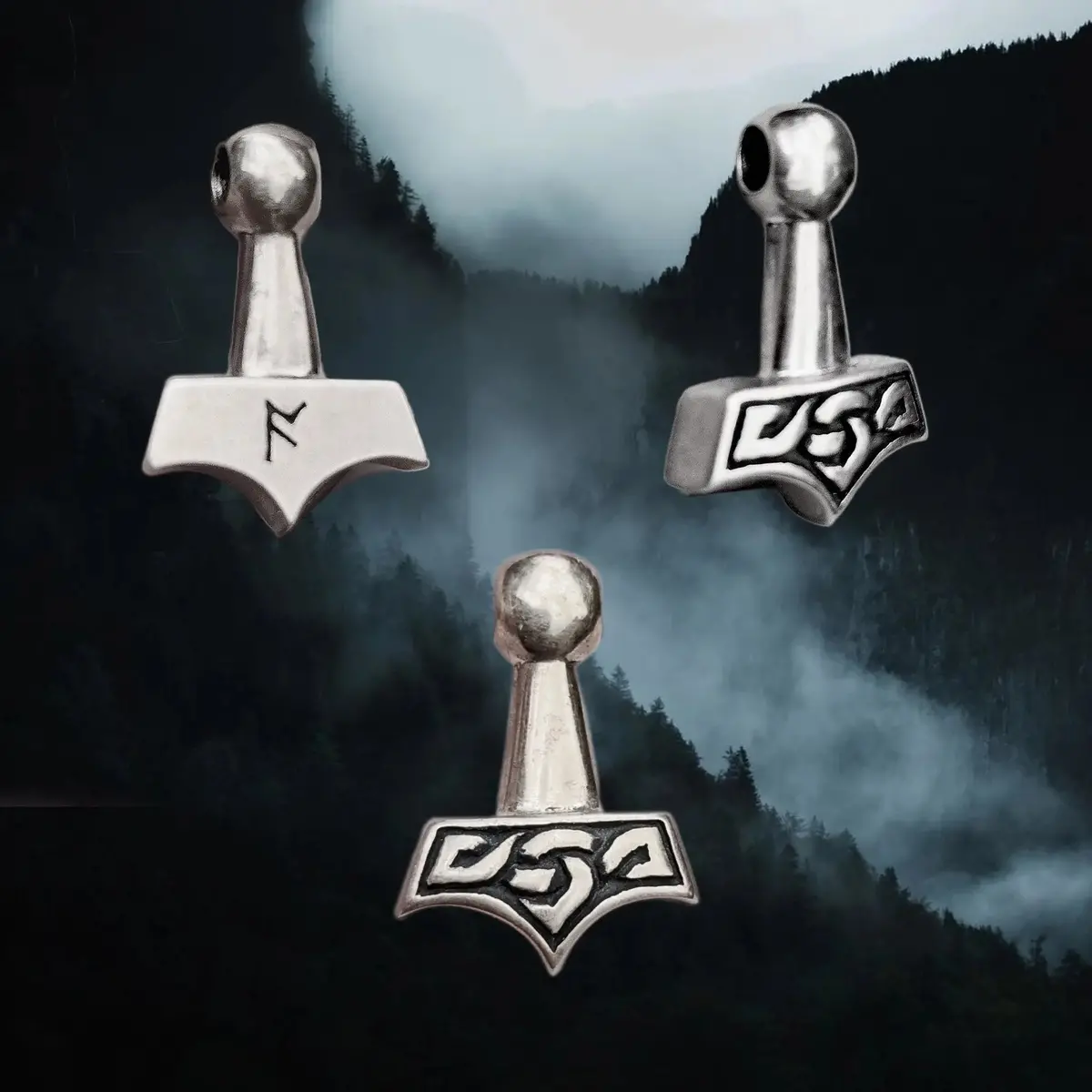 Small Knotwork Thors Hammer Pendant 2