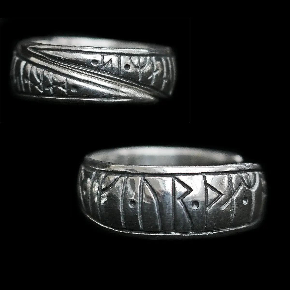 Silver Viking Strength Rune Ring 3