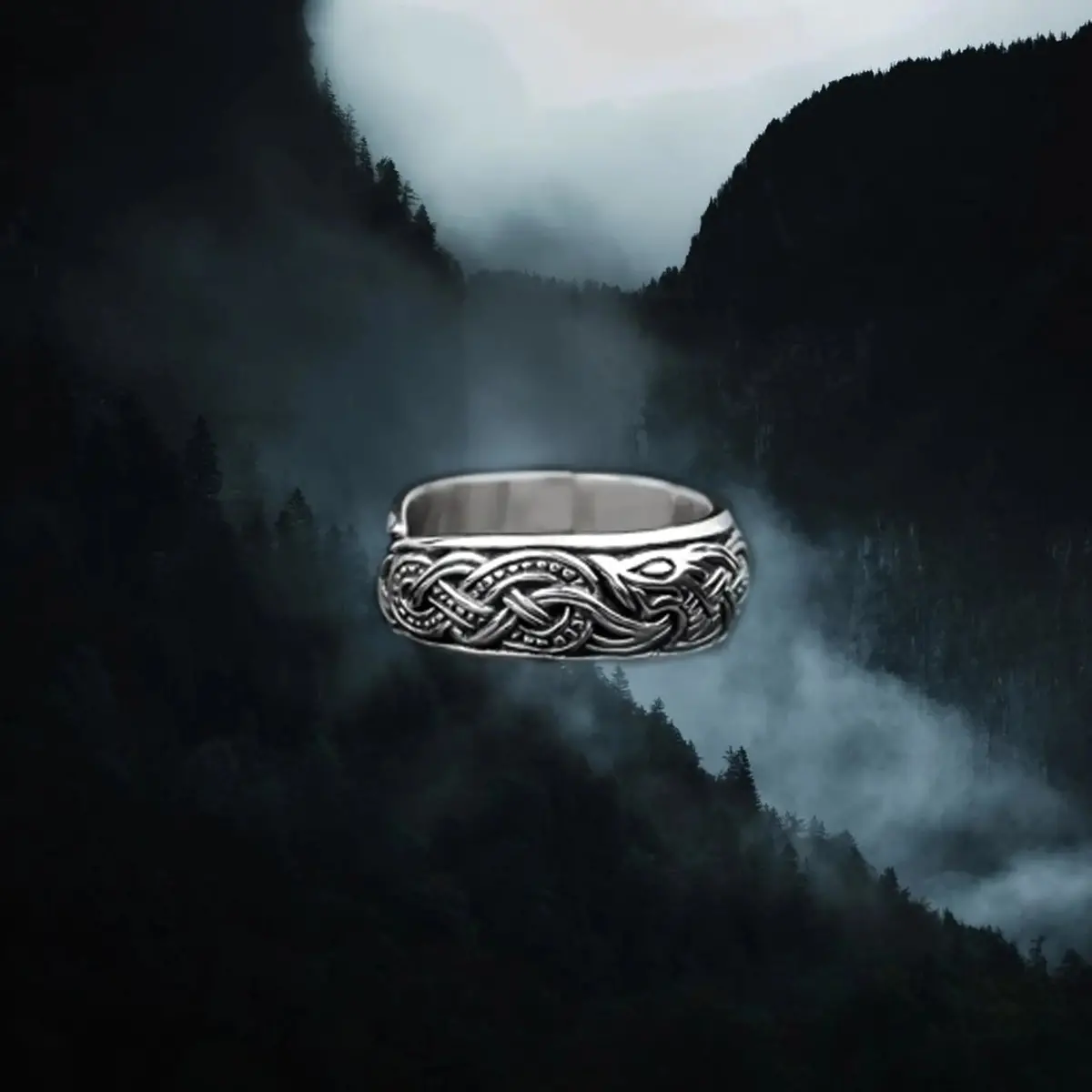 Silver Viking Dragon Ring 1