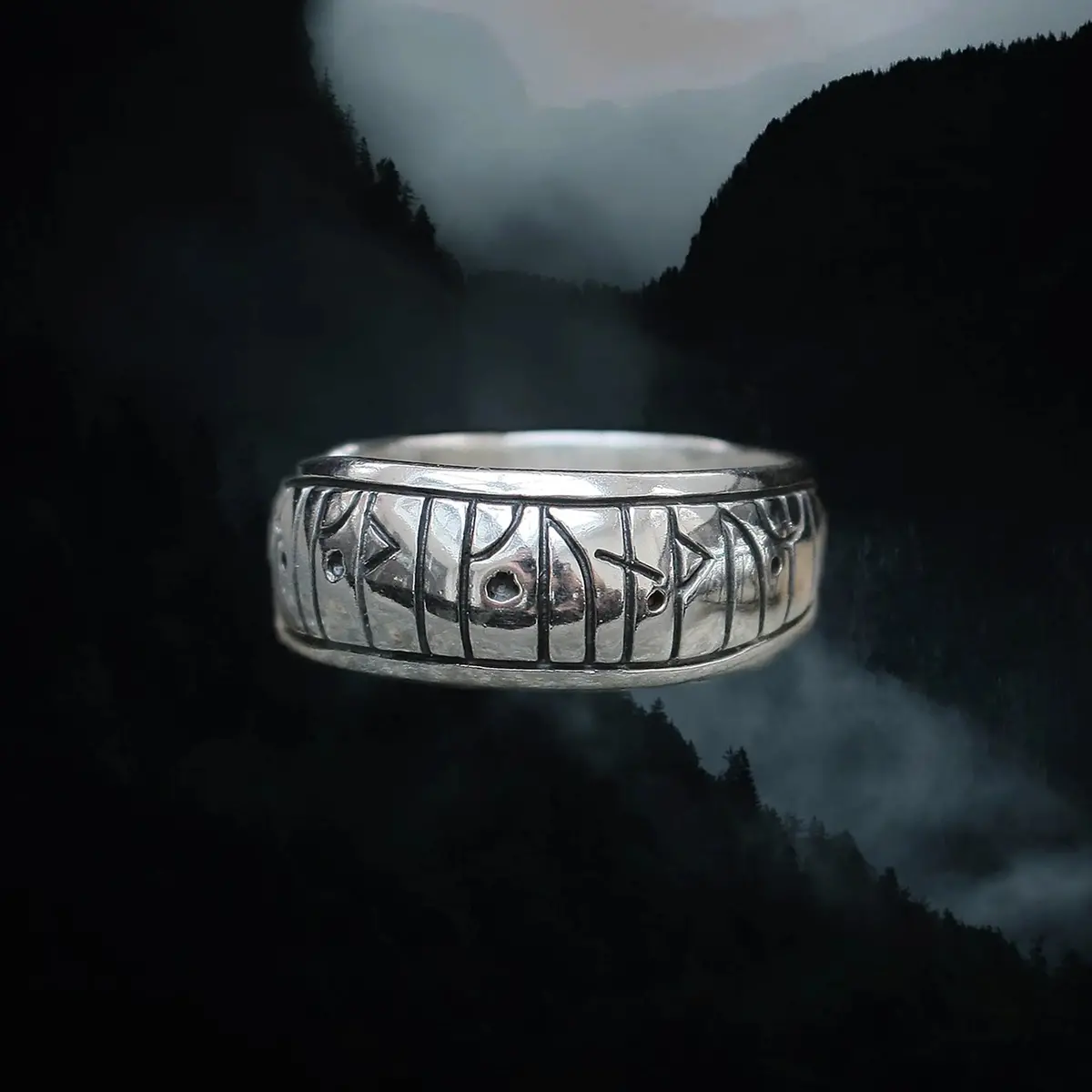 Silver Viking Love Rune Ring 3