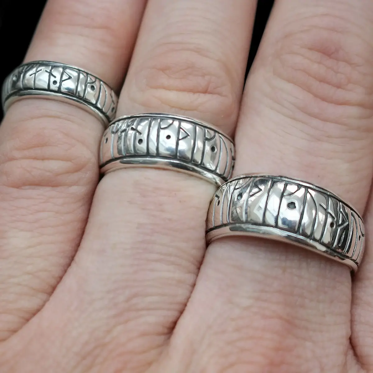 Silver Viking Love Rune Ring 2
