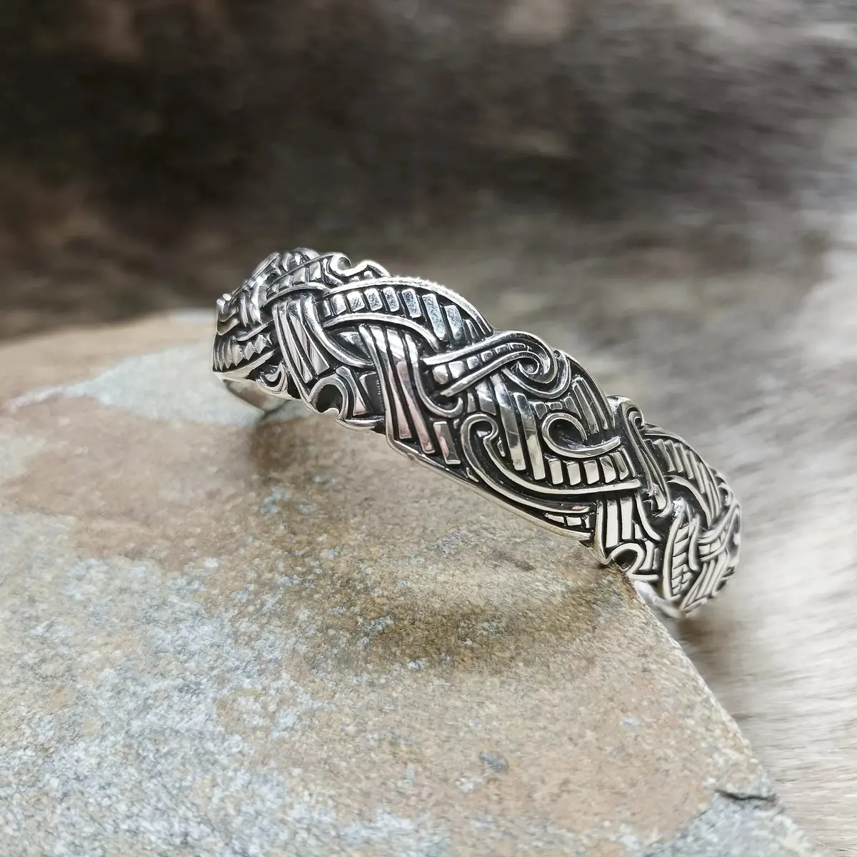 Silver Viking Raven Arm Ring 2