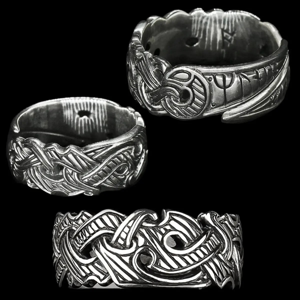 Silver Viking Raven Ring 1