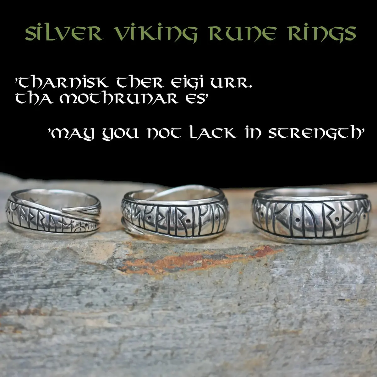 Silver Viking Strength Rune Ring 1