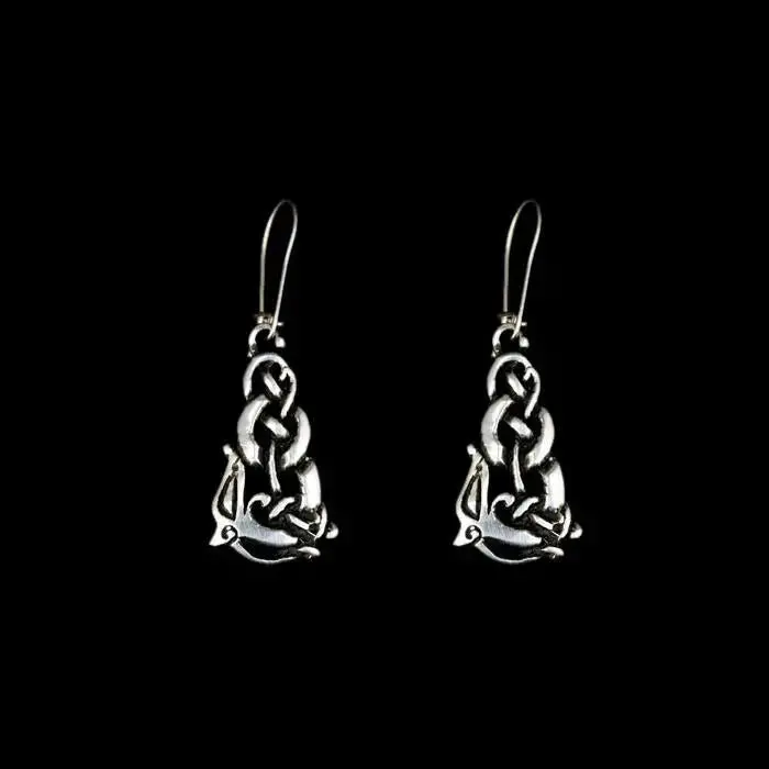 Silver Urnes Wolf Earrings 1