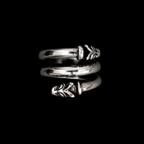 Silver Spiral Wolf Ring 2