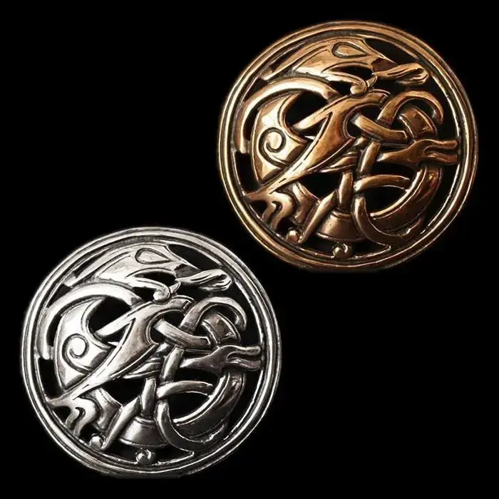 Large Round Urnes Viking Dragon Brooch 1