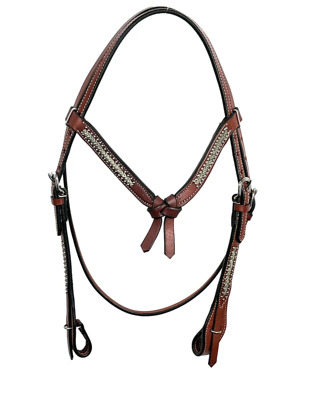 Ezy Ride Bridle With Futurity Knot Dots And Lacing - Mahogany 1