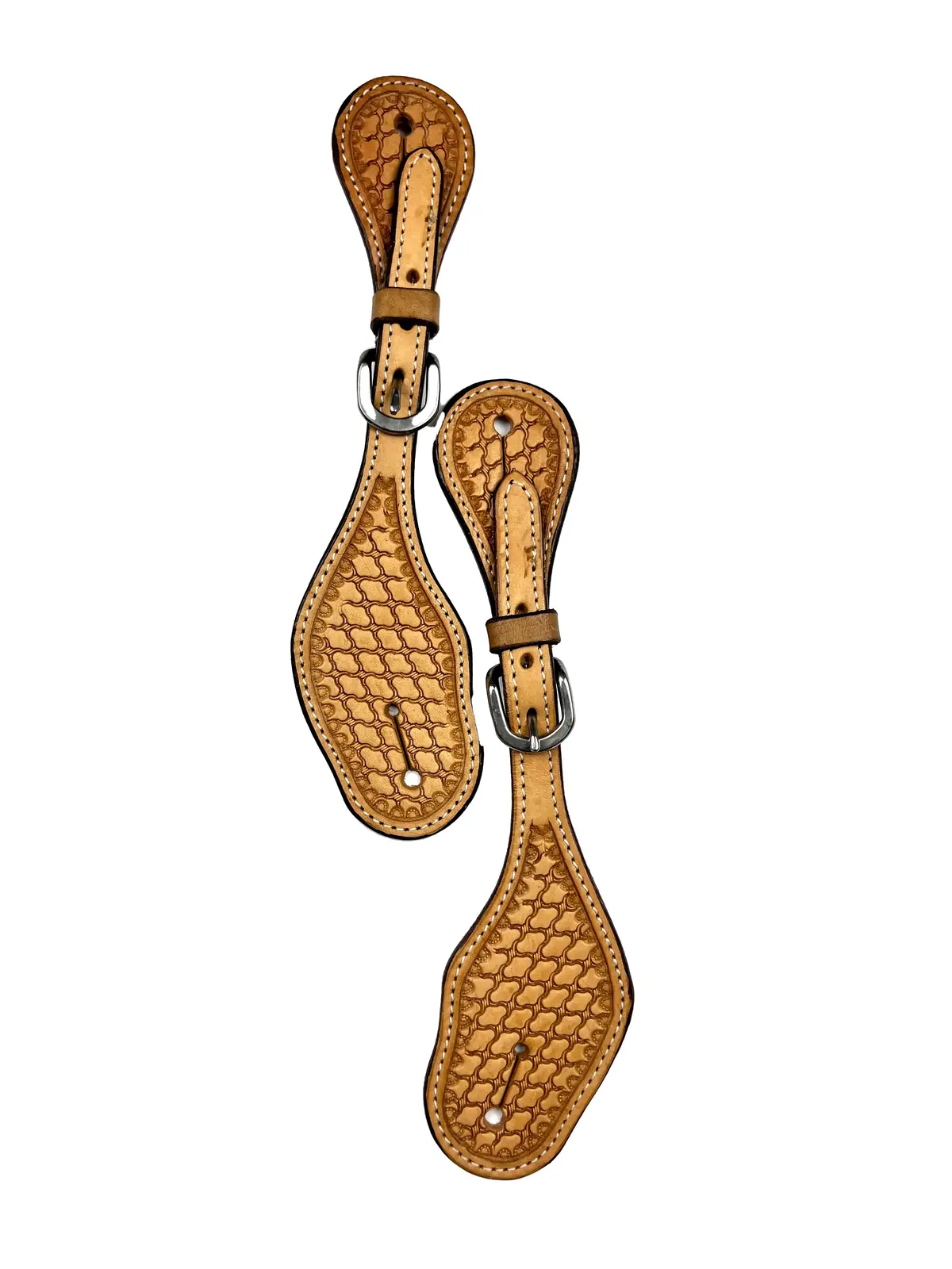 Ezy Ride Spur Strap Shaped With Scale Stamping Natural 1
