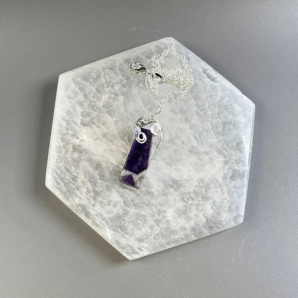 Dream Amethyst Floral Top Pendant - Handmade 1