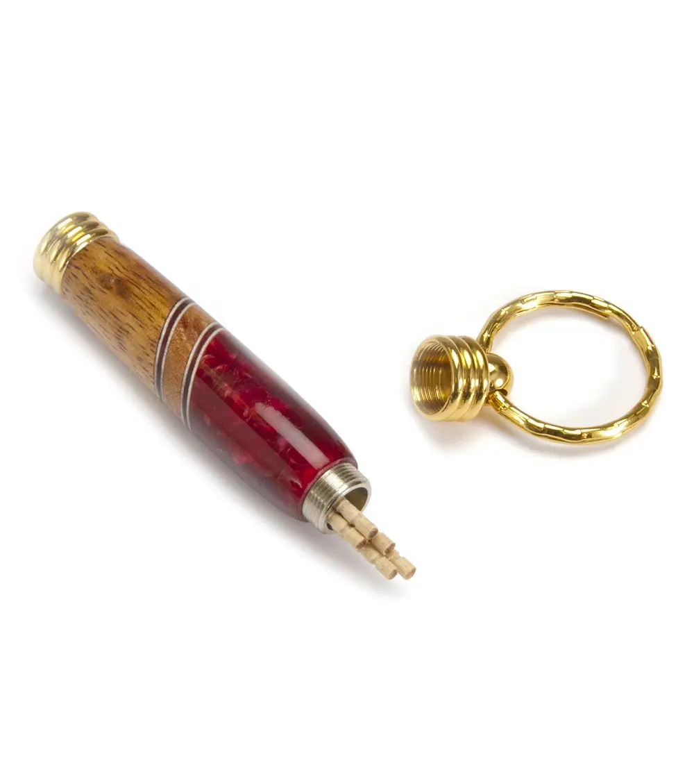 Koa Toothpick Holder Key Ring (Various Colors) By Dale Dennison 2