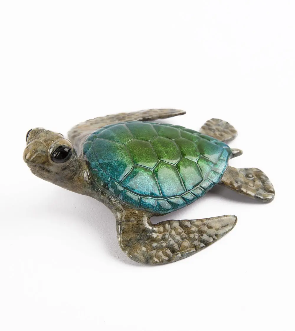 Bronze Sculpture "Keiki - Green/Blue" 2